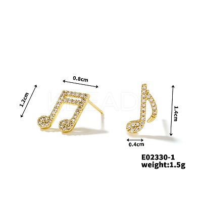Shiny Copper Earrings with Zircon Stones LS-JG9424-4-1