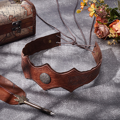 PU Leather & Alloy Headbands Hair Accessories for Women Girls OHAR-WH20009-02B-02-1