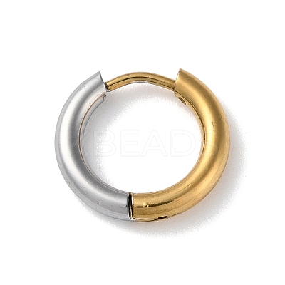 Two Tone 304 Stainless Steel Huggie Hoop Earrings EJEW-P250-01A-1