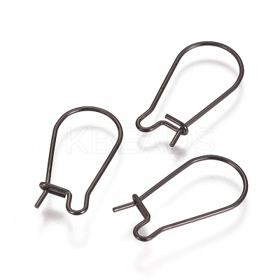 304 Stainless Steel Hoop Earrings Findings Kidney Ear Wires Ion Plating(IP) STAS-L216-22C-B-1