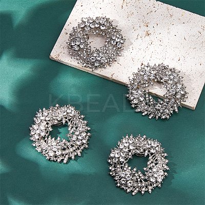2 Pairs Alloy Rhinestone Shoe Buckle Clips FIND-FG0004-05-1