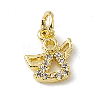 Brass Micro Pave Cubic Zirconia Charms ZIRC-F132-90G-1