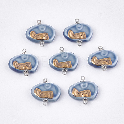Handmade Porcelain Links connectors PORC-T002-106-1