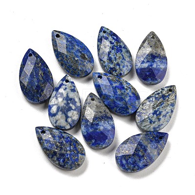 Natural Lapis Lazuli Faceted Pendants G-Q006-11-1
