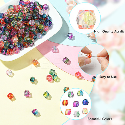 Two Tone Transparent Spray Painted Acrylic Beads ACRP-PA0001-01A-1