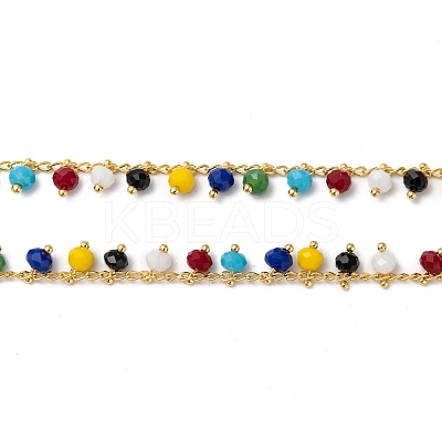 3.28 Feet Handmade Glass Beaded Chains X-AJEW-P061-A03-1