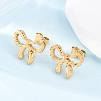 304 Stainless Steel Stud Earrings for Women EJEW-K306-17G-1