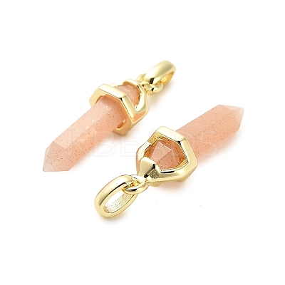 Natural Sunstone Double Terminal Pointed Pendant G-H097-01G-03-1