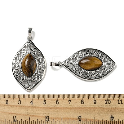 Natural Tiger Eye Pendants G-Q158-02D-1