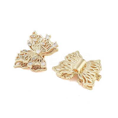 Brass Micro Pave Clear Cubic Zirconia Beads KK-Z059-03G-1