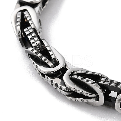 304 Stainless Steel Byzantine Chain Chunky Bracelets for Men BJEW-C072-01AS-1