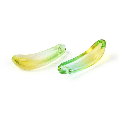 Transparent Glass Banana Pendants GLAA-T030-02-01-1