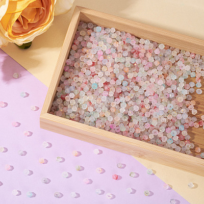 1200Pcs 12 Colors Frosted Glass Beads FGLA-TA0001-04-1