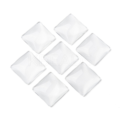 Transparent Glass Square Cabochons GGLA-A001-25mm-1