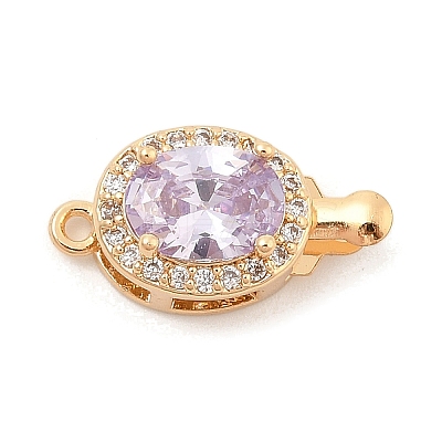 Brass Micro Pave Cubic Zirconia Box Clasps KK-C080-12G-03-1