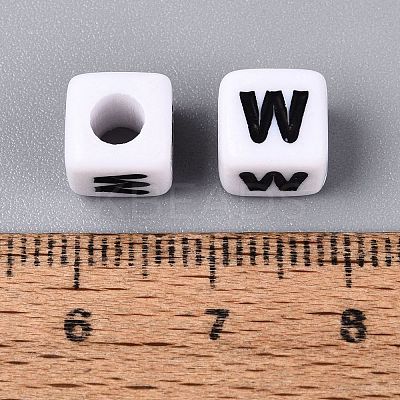 Opaque Acrylic Beads SACR-N020-04A-W-1