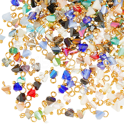 280Pcs 7 Colors Electroplate Glass Charms FIND-HY0001-33-1