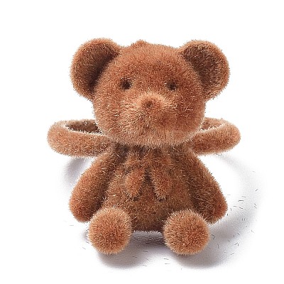 Bear Flocky Adjustable Ring for Teen Girl Women LS-RJEW-G117-01A-1