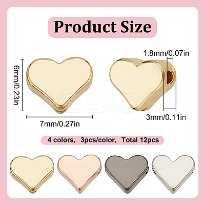 12Pcs 4 Colors Brass Beads KK-LP0001-03-1