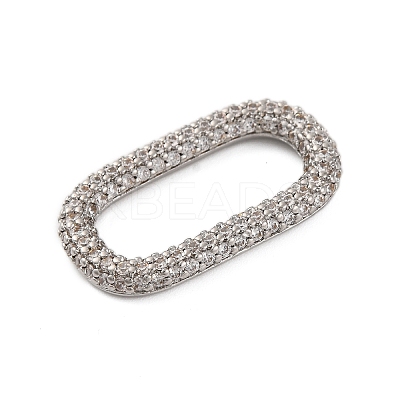 Rack Plating Brass Micro Pave Clear Cubic Zirconia Linking Rings KK-Z070-12P-03-1