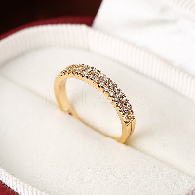 Brass Micro Pave Cubic Zirconia Finger Rings for Women FS-WG59B22-02-1