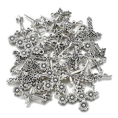 35Pcs 7 Styles Tibetan Style Alloy Pendants TIBE-FP0001-20-1