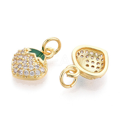 Brass Micro Pave Cubic Zirconia Charms KK-N265-13G-1