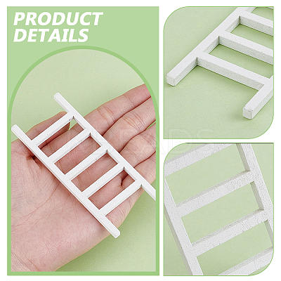 Wooden Ladder Miniature Ornaments LS-AJEW-WH0270-937-1