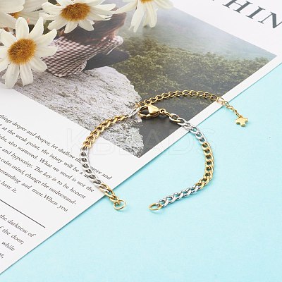 304 Stainless Steel Chain Bracelet Makings AJEW-JB00996-01-1