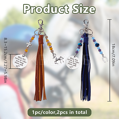 2Pcs Faux Suede Cord Pendant Decorations HJEW-DR00242-1
