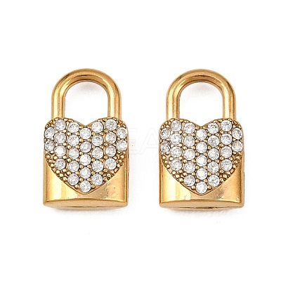 304 Stainless Steel Micro Pave Cubic Zirconia Pendants STAS-A132-05C-G-1