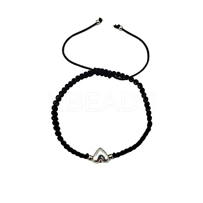 Alloy Heart Bead Braided Bead Bracelets NI5372-4-1