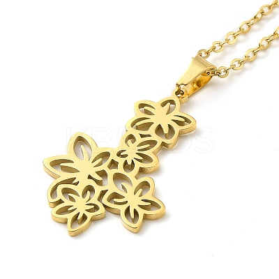 304 Stainless Steel Pendant Necklaces NJEW-D063-03G-1