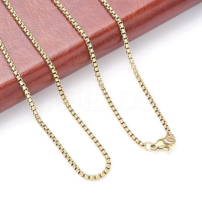 Ion Plating(IP) 304 Stainless Steel Venetian Chain Necklace Making STAS-A028-N032G-1