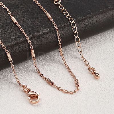 Brass Cable Chain Necklaces for Women NJEW-D302-19RG-1