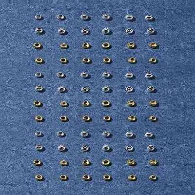 1200Pcs 2 Colors Brass Crimp Beads KK-FS0001-38-1