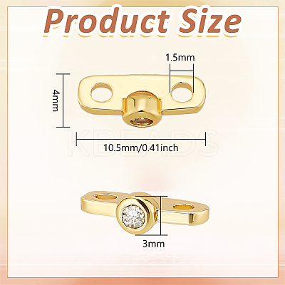 20Pcs Brass Pave Clear Cubic Zirconia Connector Charms KK-BC0012-40-1