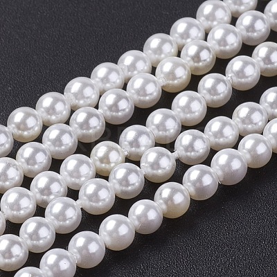 Shell Pearl Bead Strands BSHE-P023-5mm-1
