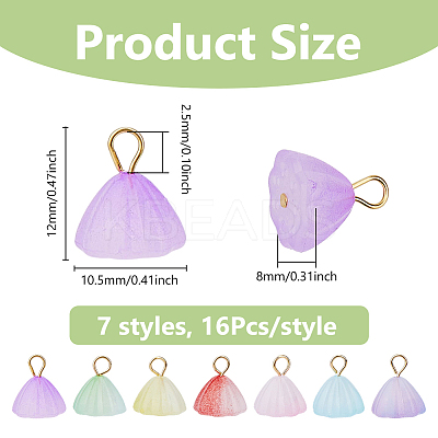 112Pcs 7 Styles Two Tone Acrylic Charms PALLOY-HY00033-1