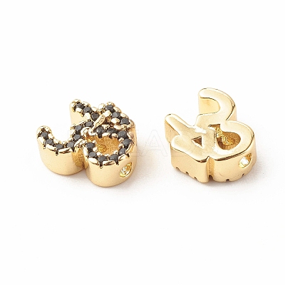 Rack Plating Brass Cubic Zirconia Beads KK-B051-04G-03-1