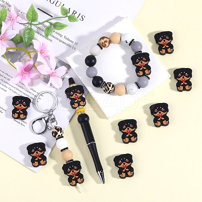 10Pcs Food Grade Eco-Friendly Silicone Focal Beads SIL-SZ0001-89C-1