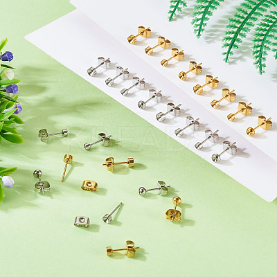 32Pcs 8 Styles 304 Stainless Steel Stud Earring Findings STAS-TA0002-97-1