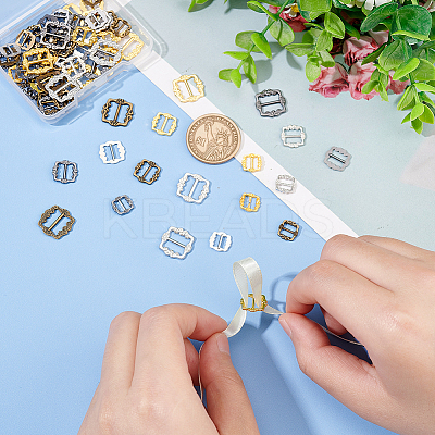 Mini Rectangle Shape Alloy Buckle Clasps FIND-FG0002-30-1