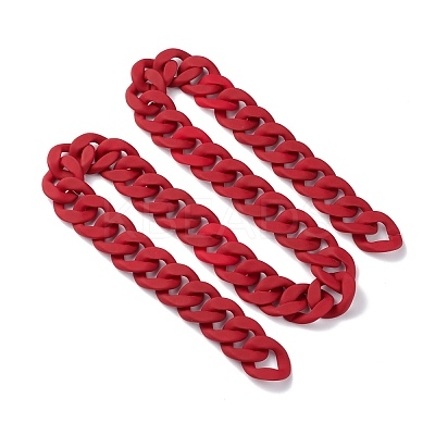 Handmade Acrylic Curb Chain AJEW-JB01036-03-1