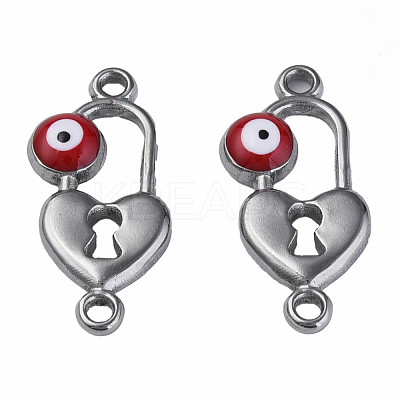 304 Stainless Steel Enamel Connector Charms STAS-N087-65-01P-1