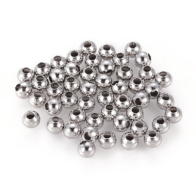 Non-Tarnish 304 Stainless Steel Round Seamed Beads A-STAS-R032-4mm-1