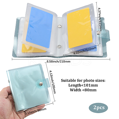 2Pcs PVC Mini Photocard Holder Book AJEW-SP0002-20B-02-1