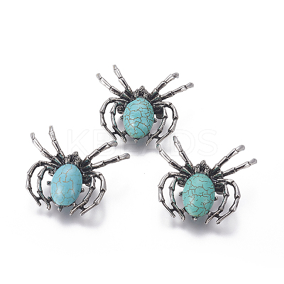Synthetic Turquoise Brooch G-A176-C11-1-1
