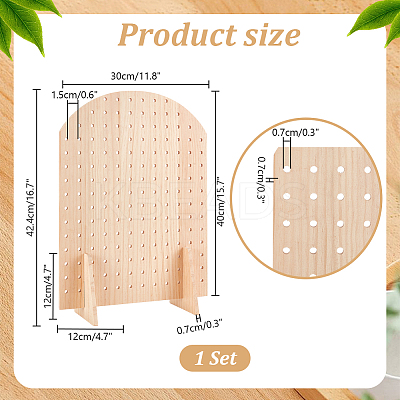 Arch Shaped Wood Earring Organizer Display Stands ODIS-WH0043-103-1