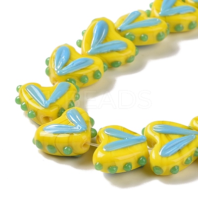 Heart Handmade Lampwork Beads Strands LAMP-G150-01C-1